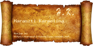 Haraszti Karmelina névjegykártya
